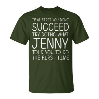 Jenny Name Personalized Birthday Christmas Joke T-Shirt - Seseable