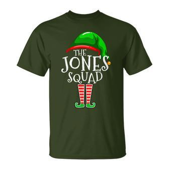 Jones Squad Elf Group Matching Family Name Christmas T-Shirt - Seseable