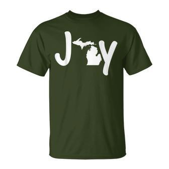 Joy Michigan Christmas State Pride Graphic T-Shirt - Monsterry DE