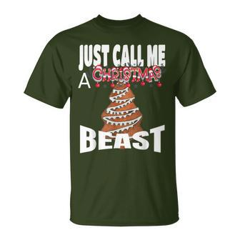 Just Call A Christmas Beast With Cute Ginger Tree Cookie T-Shirt - Monsterry CA