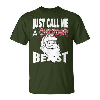 Just Call A Christmas Beast With Cute Saint Nick T-Shirt - Monsterry AU