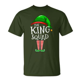 King Family Name Squad Group Matching Elf Christmas T-Shirt - Seseable