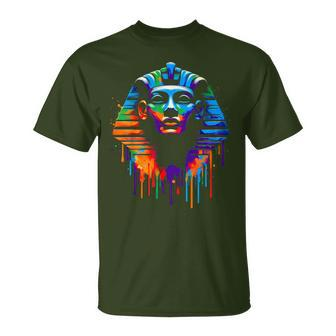 King Tut Tutankhamun Minimalist Vibrant Style Christmas T-Shirt | Seseable UK