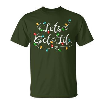 Let's Get Lit Xmas Holidays Christmas T-Shirt - Monsterry CA