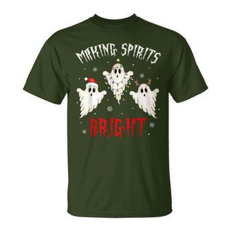 Making Spirits Bright Creepy Goth Xmas Family Holiday Pjs T-Shirt - Monsterry UK