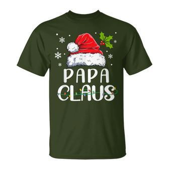 Matching Family Christmas Pajamas Xmas Lights Papa Claus T-Shirt - Monsterry AU