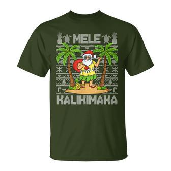 Mele Kalikimaka Santa Claus Hawaiian Christmas In July T-Shirt - Monsterry UK