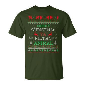 Merry Christmas Animal Filthy Ya Xmas Pajama Family Matching T-Shirt - Thegiftio UK