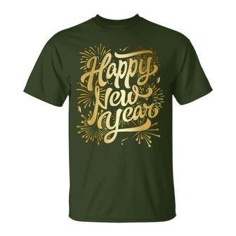 Merry Christmas Happy New Year New Years Eve Party Fireworks T-Shirt | Mazezy CA