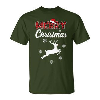 Merry Christmas Rudolph Reindeer Xmas T-Shirt - Seseable