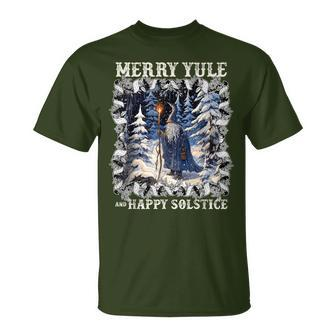 Merry Solstice Happy Yule Christmas Bird Nordic Xmas Graphic T-Shirt - Monsterry