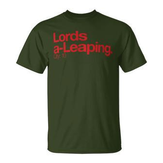 Minimalist Christmas T Lords A Leaping Q 10 T-Shirt - Monsterry