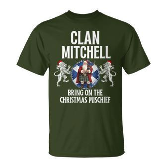 Mitchell Clan Christmas Scottish Family Name Party T-Shirt - Seseable