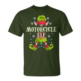 Motorcycle Elf Matching Family Group Christmas Party T-Shirt - Monsterry UK