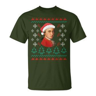 Mozart Christmas Sweater Style Musician T-Shirt - Monsterry AU