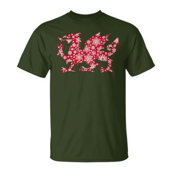 Nadolig Llawen Wales Welsh Cymru Happy Christmas Dragon T-Shirt - Monsterry DE