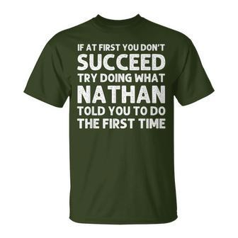 Nathan Name Personalized Birthday Christmas Joke T-Shirt - Seseable