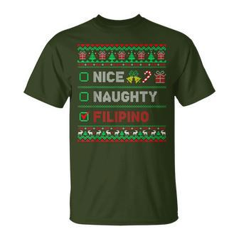 Nice Naughty Filipino Christmas Checklist Philippines T-Shirt - Monsterry