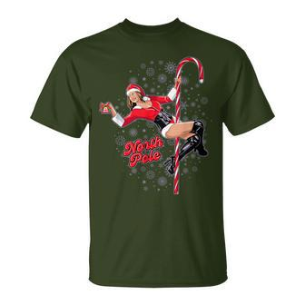 North Pole Christmas Holiday Sexy Woman Dancer Novelty T-Shirt - Monsterry