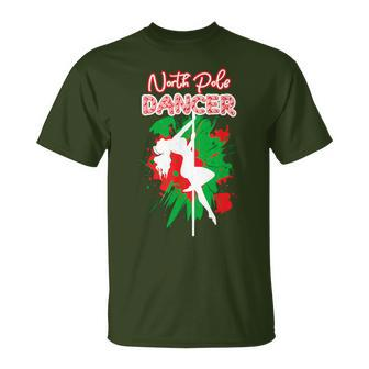 North Pole Dancer Naughty Santa Christmas Stripper T-Shirt - Monsterry UK
