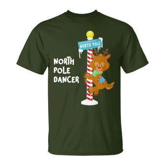 North Pole Dancer Rudolph The Reindeer Christmas Fun T-Shirt - Monsterry DE