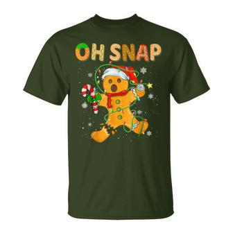 Oh Snap Gingerbread Man Christmas Cookie Costume Baking Team T-Shirt - Seseable