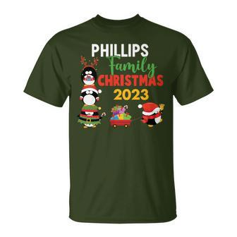 Phillips Family Name Phillips Family Christmas T-Shirt - Seseable