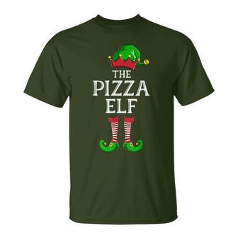 Pizza Elf Matching Family Group Christmas Party Pajama T-Shirt - Monsterry
