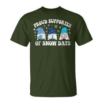 Proud Supporter Of Snow Days Christmas Gnomies Cute T-Shirt | Mazezy