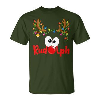 Red Nose Rudolph Costumes Reindeer Christmas Family Matching T-Shirt - Thegiftio UK