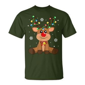 Red Nose Rudolph Reindeer Costumes Christmas Family Matching T-Shirt - Monsterry DE