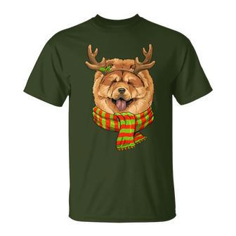 Reindeer Chow Chow Christmas Xmas Dog Chow Chow Lover T-Shirt - Monsterry UK