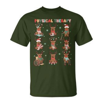 Reindeer Physical Therapy Pt Physical Therapist Christmas T-Shirt | Mazezy