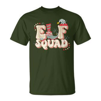 Retro Elf Squad Christmas Matching Family Christmas T-Shirt - Seseable
