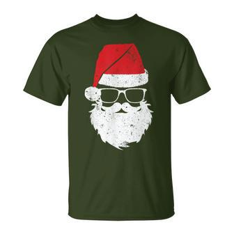 Santa Claus Beard Christmas Family Matching Pajamas Boys Men T-Shirt - Monsterry