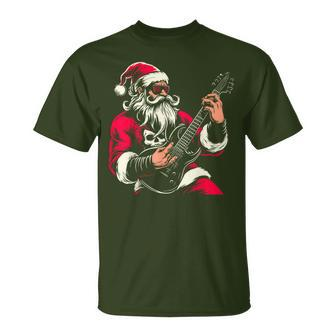 Santa Claus Guitar Player Have A Rock & Roll Christmas T-Shirt - Monsterry DE