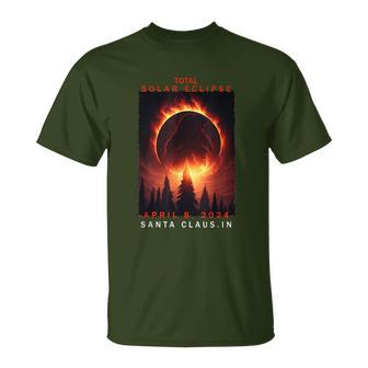 Santa Claus Indiana Total Solar Eclipse 2024 T-Shirt - Seseable