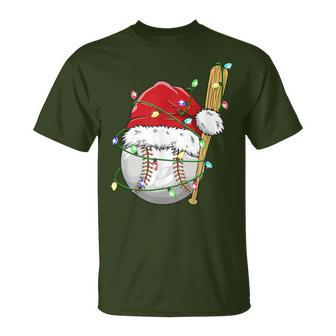 Santa Sports For Boys Christmas Baseball Player T-Shirt - Monsterry CA