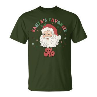 Santa's Favorite Ho Christmas Santa Face Old Xmas T-Shirt - Monsterry UK