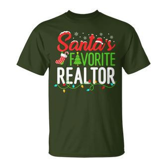 Santa's Favorite Realtor Christmas Real Estate Agent T-Shirt - Thegiftio UK