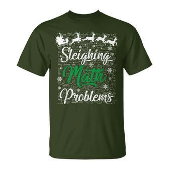 Sleighing Math Problem Xmas In Math Teacher Christmas T-Shirt - Monsterry UK
