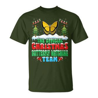 Snow Christmas Butterfly Watching Team Butterfly Lover Xmas T-Shirt - Monsterry DE