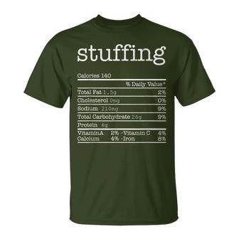 Stuffing Nutrition Facts Thanksgiving Christmas Food T-Shirt - Monsterry