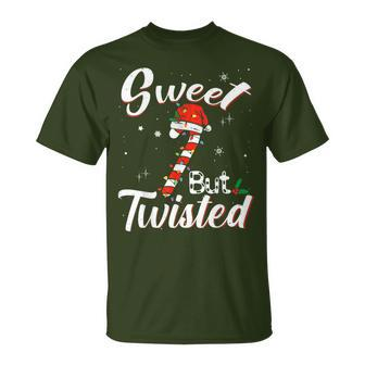 Sweet But Twisted Christmas Candy Cane Xmas Holiday T-Shirt | Mazezy