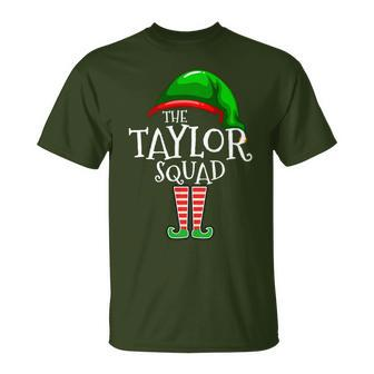 Taylor- Family Name Squad Matching Group Elf Christmas T-Shirt - Seseable