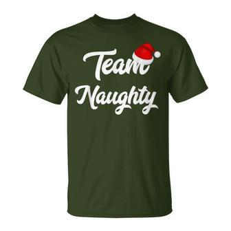 Team Naughty Nice Holiday Christmas Santa T-Shirt - Monsterry