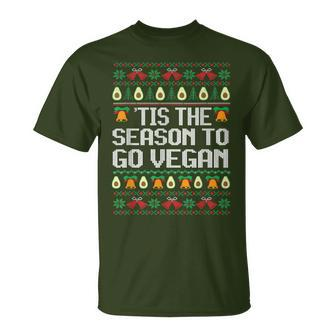 Tis Season To Go Vegan Christmas Ugly Xmas Vintage T-Shirt - Monsterry