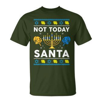 Ugly Hanukkah Sweater Not Today Santa Jewish Chanukah T-Shirt - Monsterry DE