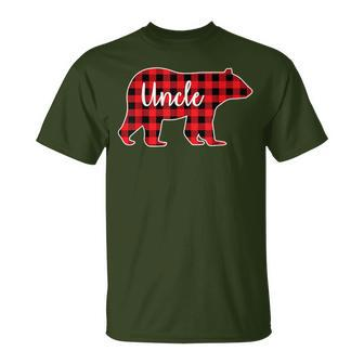 Uncle Bear Red Plaid Family Matching Christmas Pajama T-Shirt - Monsterry