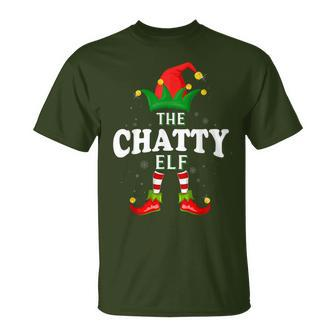 Xmas Chatty Elf Family Matching Christmas Pajama T-Shirt - Monsterry